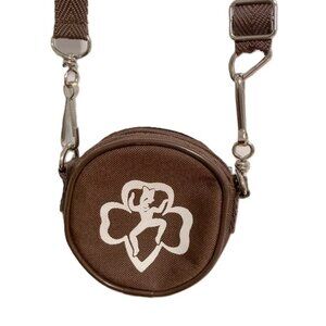 GIRL SCOUT BROWNIES Coin Change Purse with Zipper Closure and Straps Round 4 in